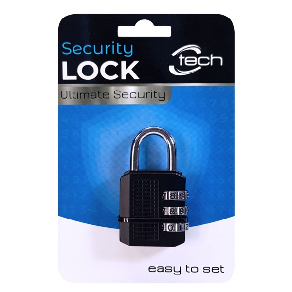 CTECH λουκέτο ασφαλείας συνδυασμού CTL-0018, 32mm, μεταλλικό, μαύρο CTECH λουκέτο ασφαλείας συνδυασμού CTL-0018, 32mm, μεταλλικό, μαύρο