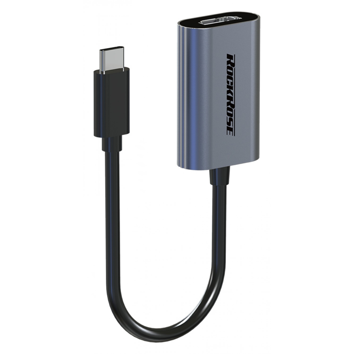 ROCKROSE αντάπτορας Type-C σε HDMI Infinity V, μεταλλικός, γκρι-μαύρο