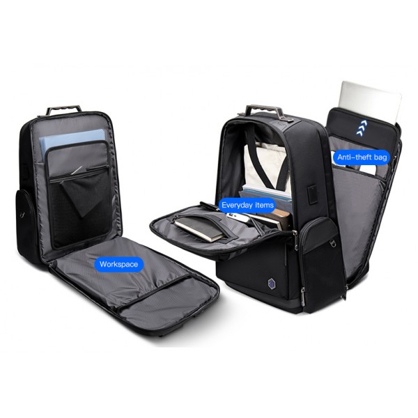 ARCTIC HUNTER τσάντα πλάτης B00415-BK με θήκη laptop 15.6", USB, μαύρη