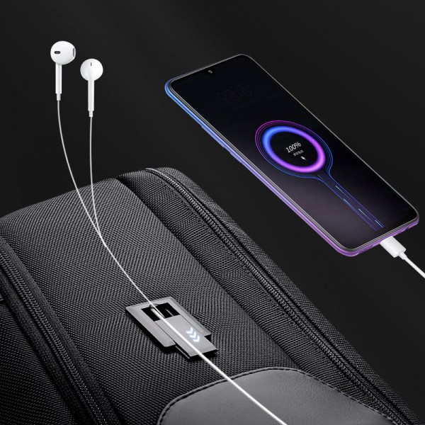 ARCTIC HUNTER τσάντα πλάτης B00415-BK με θήκη laptop 15.6", USB, μαύρη