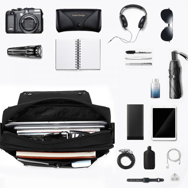 ARCTIC HUNTER τσάντα ώμου K00093 με θήκη laptop 14", μαύρη ARCTIC HUNTER τσάντα ώμου K00093 με θήκη laptop 14", μαύρη