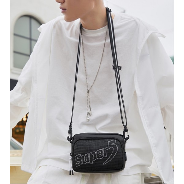 SUPER FIVE τσάντα ώμου K00123-BK, μαύρη SUPER FIVE τσάντα ώμου K00123-BK, μαύρη