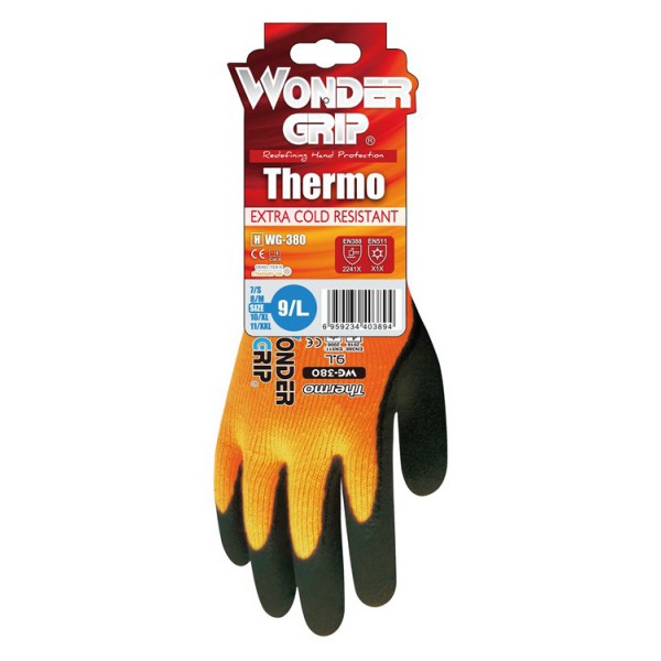 WONDER GRIP γάντια εργασίας Thermo, προστασία ψύχους, 9/L, πορτοκαλί