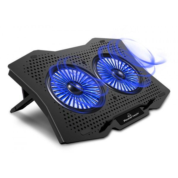 POWERTECH Βάση & ψύξη laptop PT-929, έως 18", 2x 110mm fan, LED, μαύρο POWERTECH Βάση & ψύξη laptop PT-929, έως 18", 2x 110mm fan, LED, μαύρο