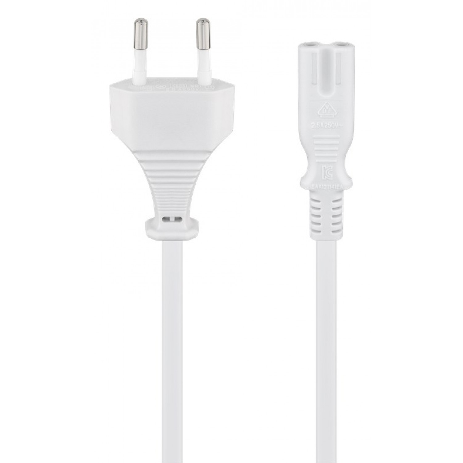 GOOBAY καλώδιο τροφοδοσίας Euro male 2x0.75 mm² 96035, 1.8m, λευκό GOOBAY καλώδιο τροφοδοσίας Euro male 2x0.75 mm² 96035, 1.8m, λευκό