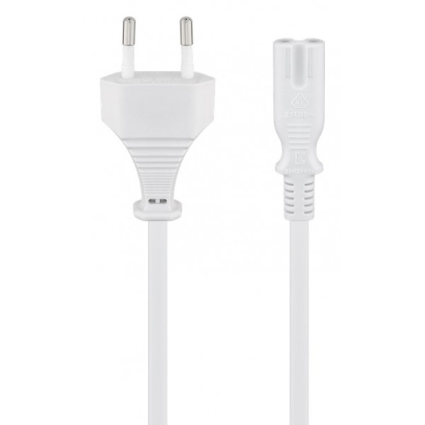 GOOBAY καλώδιο τροφοδοσίας Euro male 2x0.75 mm² 96035, 1.8m, λευκό GOOBAY καλώδιο τροφοδοσίας Euro male 2x0.75 mm² 96035, 1.8m, λευκό