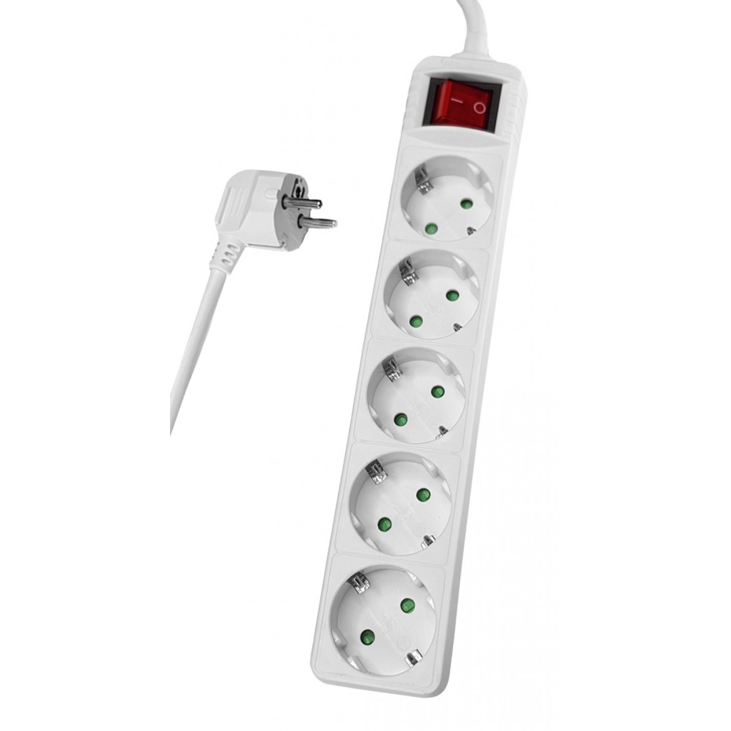 POWERTECH πολύπριζο PT-874, 5x schuko, 16A, 1.5m, λευκό POWERTECH πολύπριζο PT-874, 5x schuko, 16A, 1.5m, λευκό
