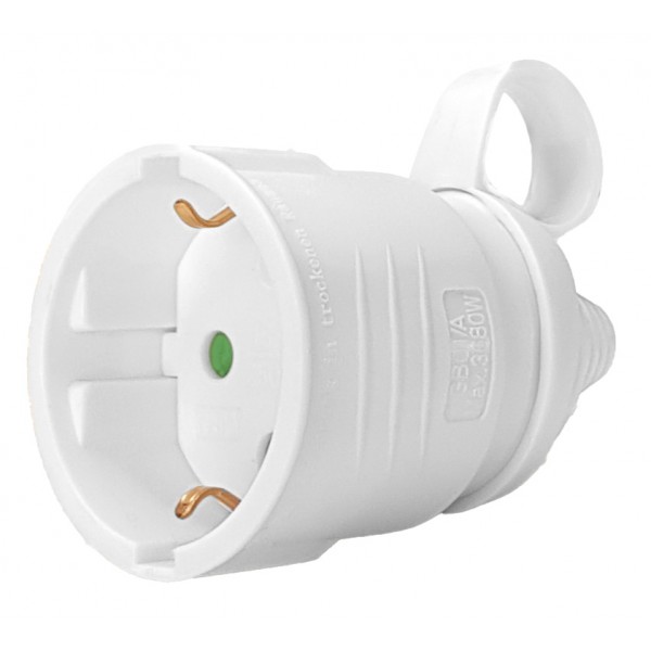 POWERTECH φις ρεύματος PT-887, 1x schuko, 16A, λευκό POWERTECH φις ρεύματος PT-887, 1x schuko, 16A, λευκό