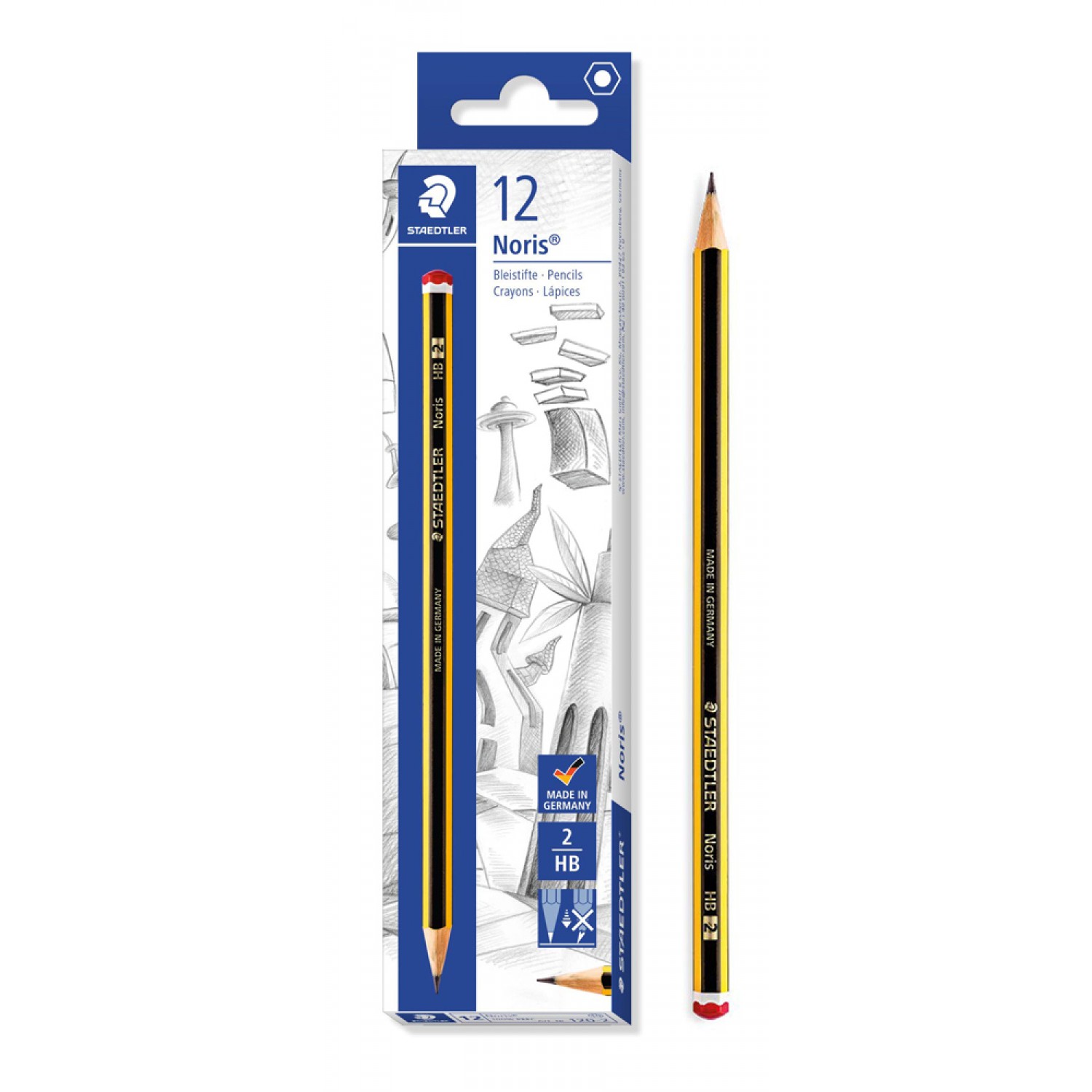 STAEDTLER ξύλινο μολύβι Noris 120-2, εξάγωνο, ΗB2, 12τμχ