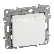 LEGRAND πρίζα 2Π+Τ με κάλυμμα 764532, λευκή