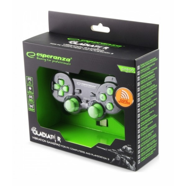 ESPERANZA ασύρματο gamepad GX600, με vibration, PC, PS3 ESPERANZA ασύρματο gamepad GX600, με vibration, PC, PS3