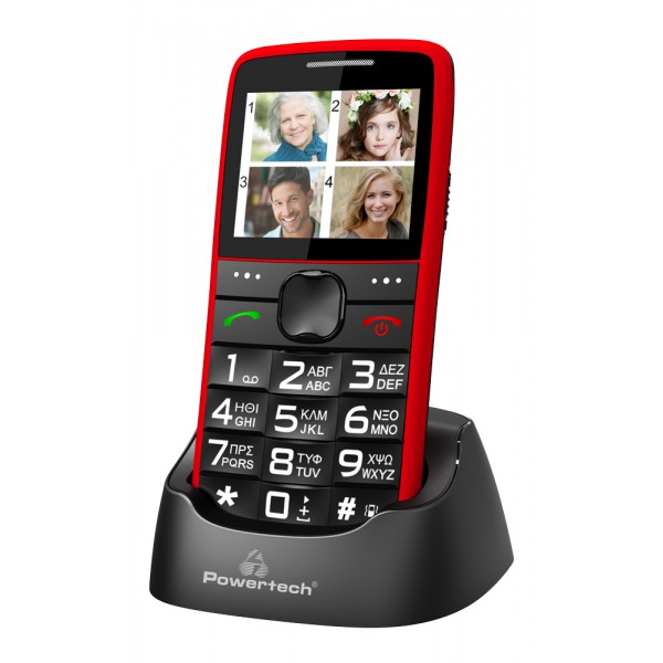 POWERTECH Κινητό Τηλέφωνο Sentry Eco PTM-25, SOS Call, με φακό, κόκκινο POWERTECH Κινητό Τηλέφωνο Sentry Eco PTM-25, SOS Call, με φακό, κόκκινο