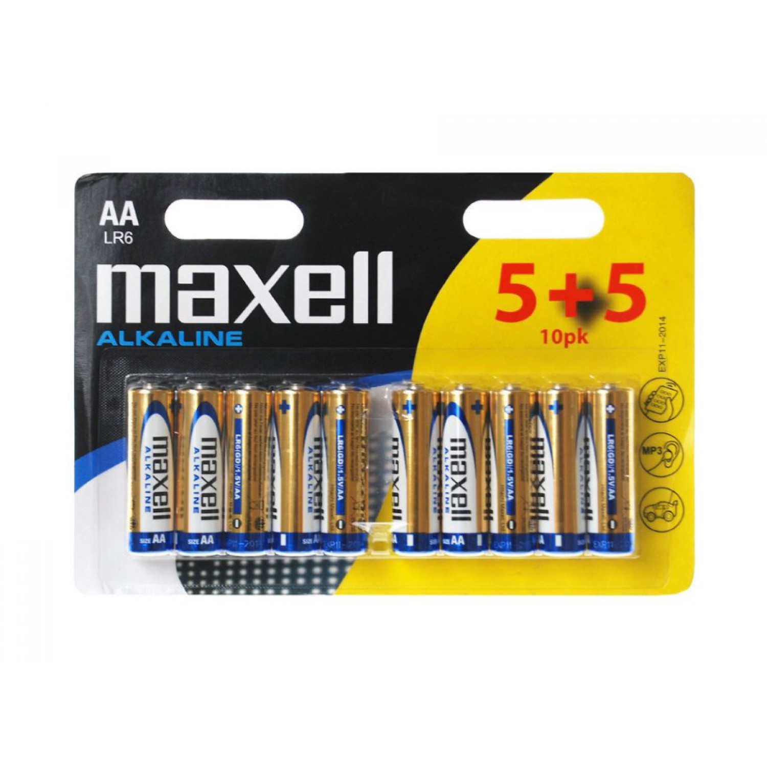 MAXELL Αλκαλικές μπαταρίες AA LR6, 5 + 5 τεμάχια, blister