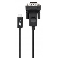 GOOBAY καλώδιο USB Type-C σε VGA 79293, 1080p 60Hz, 1.8m, μαύρο