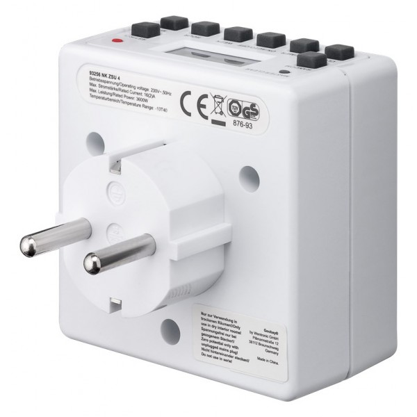 GOOBAY ψηφιακός χρονοδιακόπτης ρεύματος 93256, λευκός GOOBAY ψηφιακός χρονοδιακόπτης ρεύματος 93256, λευκός