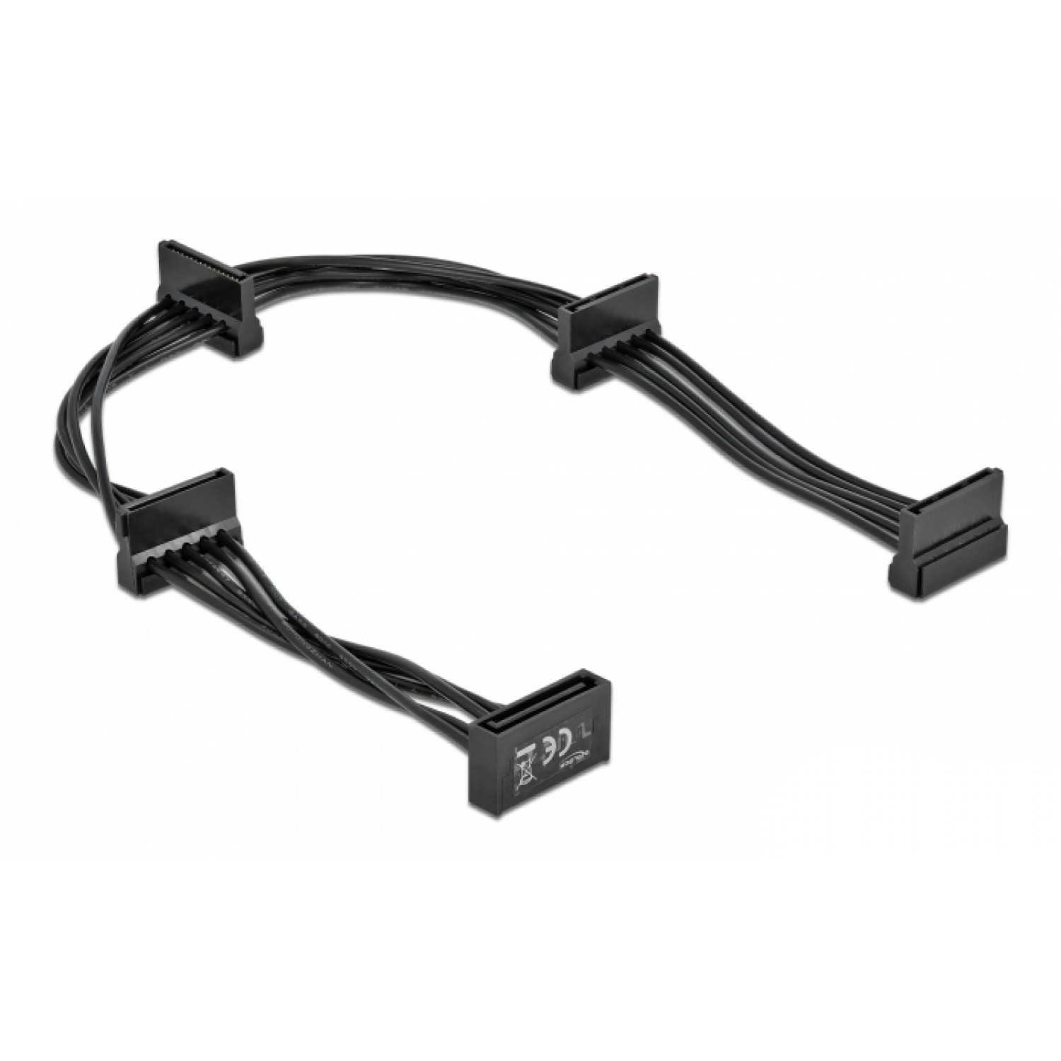 DELOCK καλώδιο SATA 15pin σε 4x SATA 15pin 60395, 40cm, μαύρο DELOCK καλώδιο SATA 15pin σε 4x SATA 15pin 60395, 40cm, μαύρο