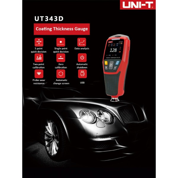 UNI-T ψηφιακός μετρητής πάχους χρώματος UT343D UNI-T ψηφιακός μετρητής πάχους χρώματος UT343D