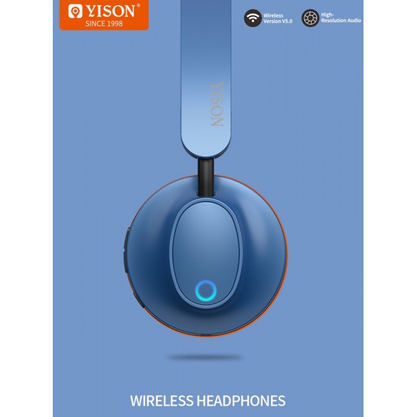 YISON headphones Hanker H3, wireless & wired, BT 5.0, 40mm, μπλε YISON headphones Hanker H3, wireless & wired, BT 5.0, 40mm, μπλε