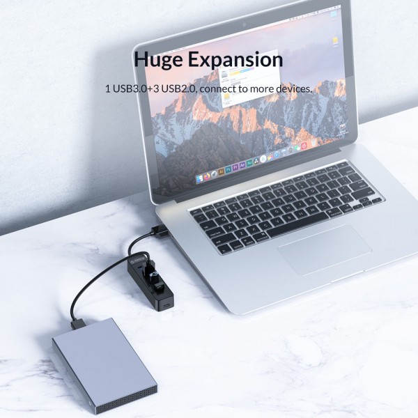 ORICO USB hub TWU32-4A, USB-C & 4x USB, μαύρο