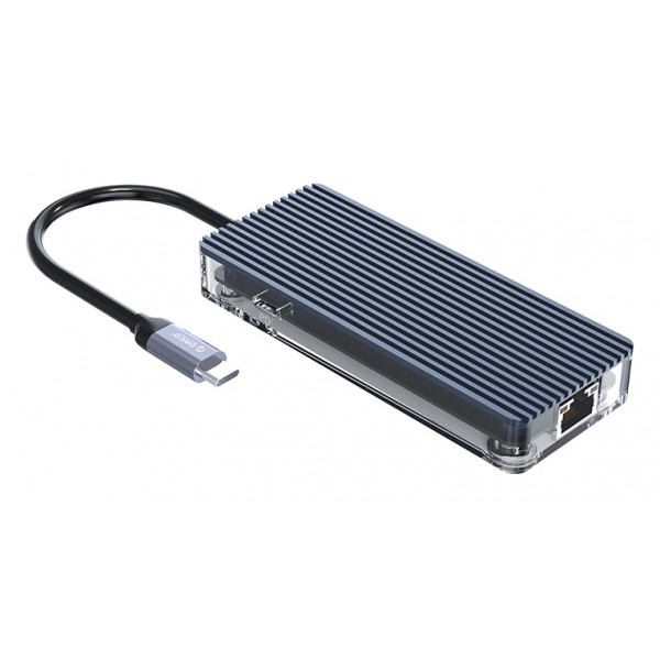 ORICO docking station WB-6RJ, USB-C, 6-ports, 100W, διάφανο