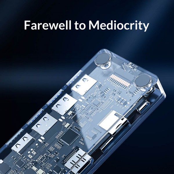 ORICO docking station WB-6RJ, USB-C, 6-ports, 100W, διάφανο