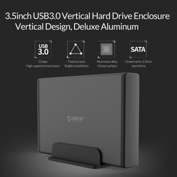 ORICO εξωτερική θήκη για 3.5" HDD 7688U3, USB3.0, 5Gbps, έως 12TB, μαύρη ORICO εξωτερική θήκη για 3.5" HDD 7688U3, USB3.0, 5Gbps, έως 12TB, μαύρη