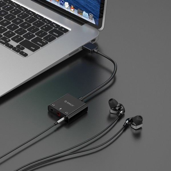 ORICO USB κάρτα ήχου SKT3, USB2.0, 3x 3.5mm, μαύρο ORICO USB κάρτα ήχου SKT3, USB2.0, 3x 3.5mm, μαύρο