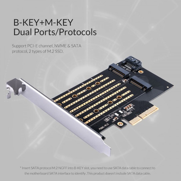 ORICO κάρτα επέκτασης PCI-e x4 σε NVMe M.2 M-key/B-Key PDM2