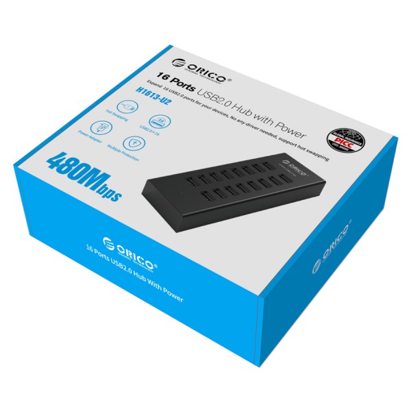 ORICO USB hub H1613-U2, 16x USB, μαύρο