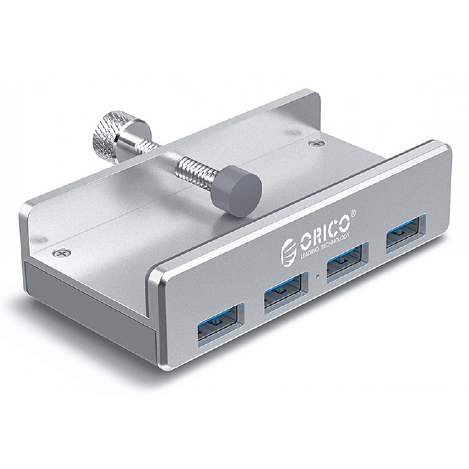 ORICO USB hub MH4PU-SV-BP με κλιπ, 4x θυρών, 5Gbps, USB σύνδεση, ασημί