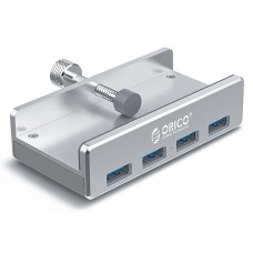 ORICO USB hub MH4PU-SV-BP με κλιπ, 4x θυρών, 5Gbps, USB σύνδεση, ασημί
