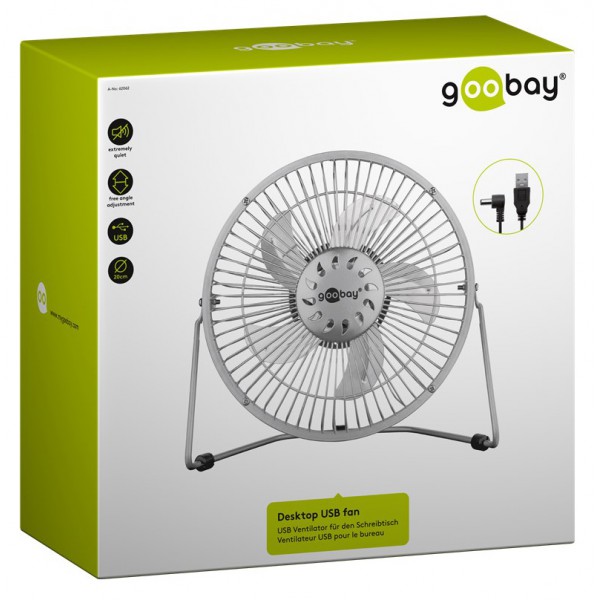 GOOBAY επιτραπέζιος ανεμιστήρας 62062, 8", USB, ασημί GOOBAY επιτραπέζιος ανεμιστήρας 62062, 8", USB, ασημί