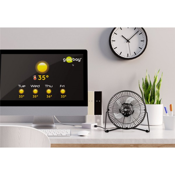 GOOBAY επιτραπέζιος ανεμιστήρας 62061, 8", USB, μαύρος GOOBAY επιτραπέζιος ανεμιστήρας 62061, 8", USB, μαύρος