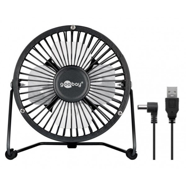 GOOBAY επιτραπέζιος ανεμιστήρας 62060, 4", USB, μαύρος