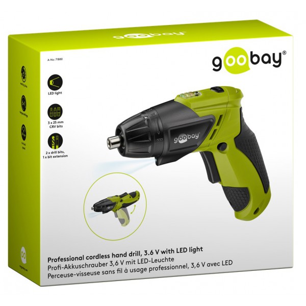 GOOBAY κατσαβίδι χειρός με σετ μύτες 71880, ασύρματο, 3.6V, LED GOOBAY κατσαβίδι χειρός με σετ μύτες 71880, ασύρματο, 3.6V, LED