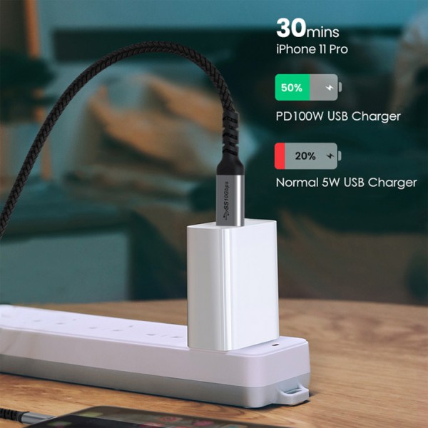 CABLETIME καλώδιο USB Type-C C160, USB 3.2, PD 100W, 4K/60Hz, 1m, μαύρο CABLETIME καλώδιο USB Type-C C160, USB 3.2, PD 100W, 4K/60Hz, 1m, μαύρο