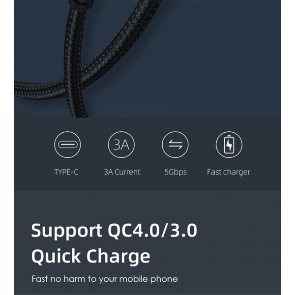 CABLETIME καλώδιο USB 3.0 σε USB Type-C C160, 5V 3A, 3m, γκρι