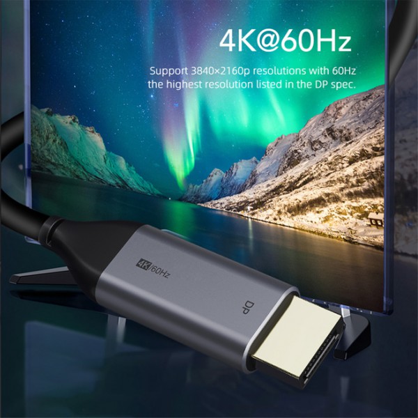 CABLETIME καλώδιο USB-C σε DisplayPort CT-CMDP2, 4K/60Hz, 1.8m, μαύρο CABLETIME καλώδιο USB-C σε DisplayPort CT-CMDP2, 4K/60Hz, 1.8m, μαύρο