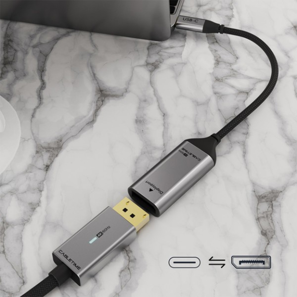 CABLETIME αντάπτορας USB-C σε DisplayPort CT-CMDP1, 4K/60Hz, μαύρος CABLETIME αντάπτορας USB-C σε DisplayPort CT-CMDP1, 4K/60Hz, μαύρος