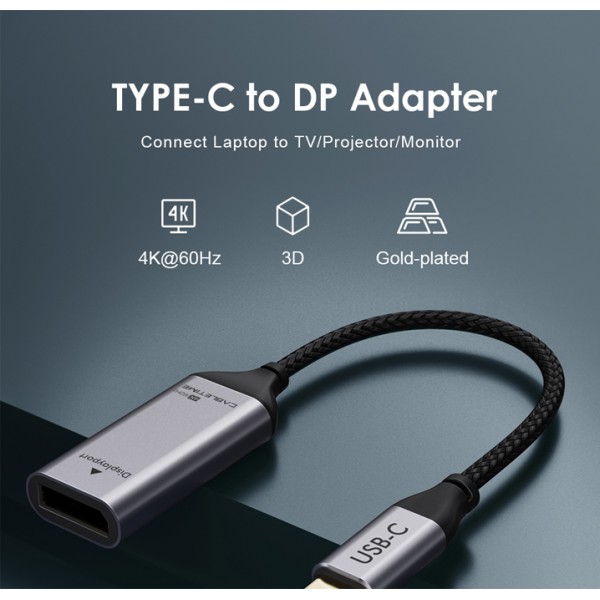 CABLETIME αντάπτορας USB-C σε DisplayPort CT-CMDP1, 4K/60Hz, μαύρος CABLETIME αντάπτορας USB-C σε DisplayPort CT-CMDP1, 4K/60Hz, μαύρος