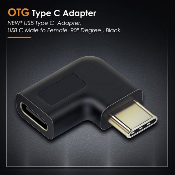 CABLETIME αντάπτορας USB Type-C αρσενικό σε θηλυκό, γωνιακός, μαύρος CABLETIME αντάπτορας USB Type-C αρσενικό σε θηλυκό, γωνιακός, μαύρος