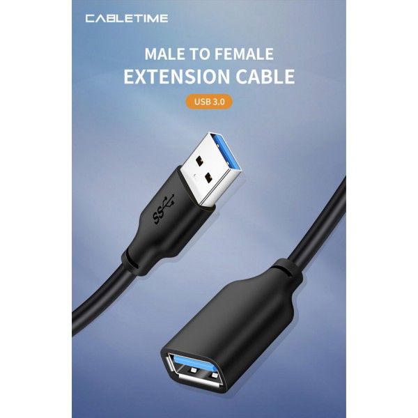 CABLETIME καλώδιο προέκτασης USB CT-AMAFN, 5Gbps, 1m, μαύρο CABLETIME καλώδιο προέκτασης USB CT-AMAFN, 5Gbps, 1m, μαύρο