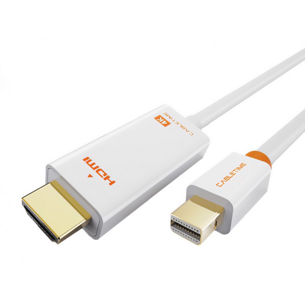 CABLETIME καλώδιο HDMI σε Mini DisplayPort CT-03G4K, 4K/30Hz 1.8m, λευκό