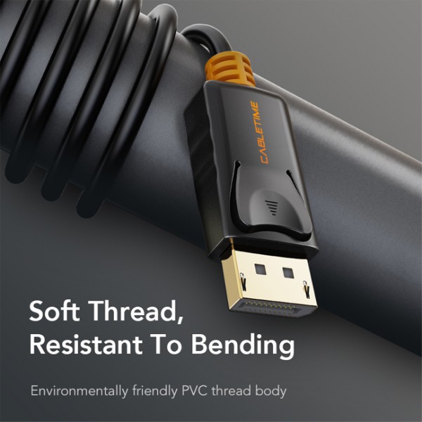 CABLETIME καλώδιο DisplayPort CT-01G, 4K/60Hz, 1.8m, μαύρο CABLETIME καλώδιο DisplayPort CT-01G, 4K/60Hz, 1.8m, μαύρο