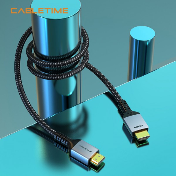 CABLETIME καλώδιο HDMI 2.1 CT-HM8K, 8K/60Hz, 48Gbps, 28AWG, 2m, μαύρο CABLETIME καλώδιο HDMI 2.1 CT-HM8K, 8K/60Hz, 48Gbps, 28AWG, 2m, μαύρο