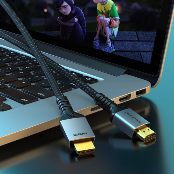 CABLETIME καλώδιο HDMI 2.1 CT-HM8K, 8K/60Hz, 48Gbps, 28AWG, 2m, μαύρο CABLETIME καλώδιο HDMI 2.1 CT-HM8K, 8K/60Hz, 48Gbps, 28AWG, 2m, μαύρο
