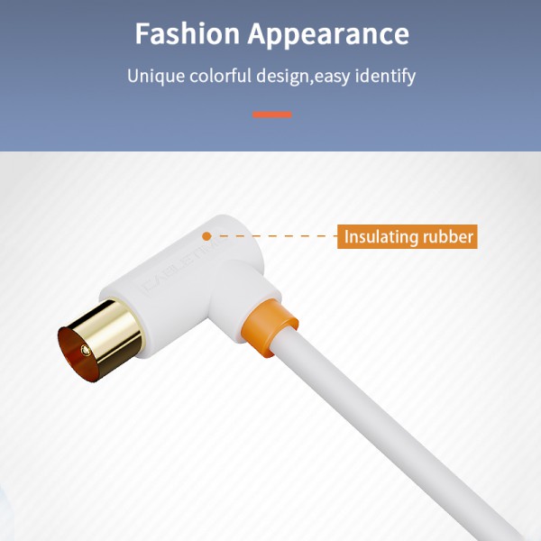 CABLETIME καλώδιο κεραίας CT-AV101, γωνιακό, 75OHM, 3m, λευκό CABLETIME καλώδιο κεραίας CT-AV101, γωνιακό, 75OHM, 3m, λευκό