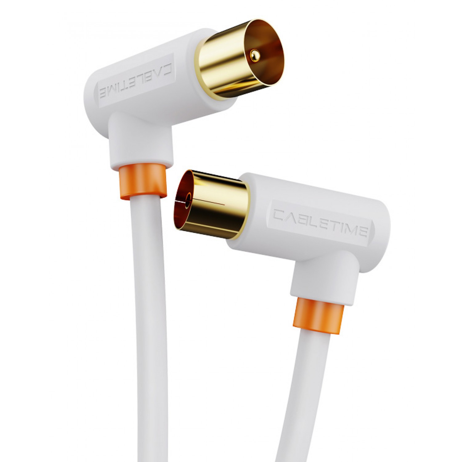 CABLETIME καλώδιο κεραίας CT-AV101, γωνιακό, 75OHM, 3m, λευκό CABLETIME καλώδιο κεραίας CT-AV101, γωνιακό, 75OHM, 3m, λευκό