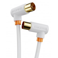 CABLETIME καλώδιο κεραίας CT-AV101, γωνιακό, 75OHM, 3m, λευκό