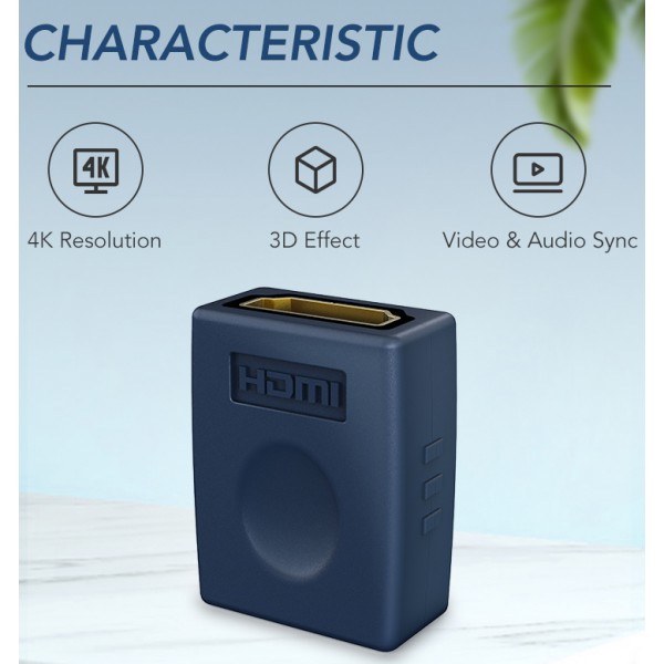 CABLETIME αντάπτορας HDMI HA01, 4K/60Hz, μπλε CABLETIME αντάπτορας HDMI HA01, 4K/60Hz, μπλε